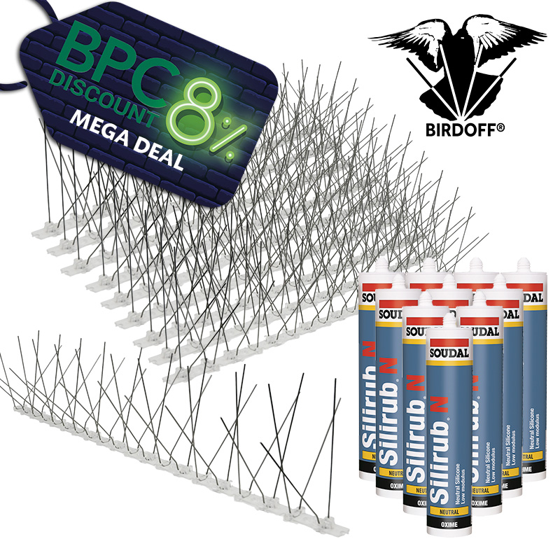 BIRDOFF Standard Stainless Spike and Glue Kits